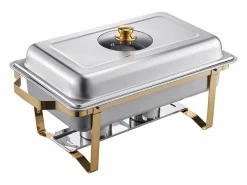Materiales Y Utensilios De Cocina|Calentadores de Comida SucceBuy Juego de Bufé Rectangular de 7.5 L (Juego de 2, con Bandejas de Acero Inoxidable de Tamaño Medio)