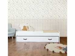 Cama + elevable aglomerado con somier 105/105 cm Blanco Discount