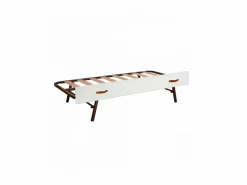 Cama + elevable aglomerado con somier 105/105 cm Blanco Discount