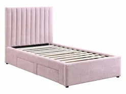 Vente-unique Cama Con Almacenaje|Cama Adulto|Cama 90 x 190 cm con 2 cajones en tela - SARAH