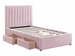 Vente-unique Cama Adulto|Cama 90 x 190 cm con 2 cajones de tela + colchón - SARAH