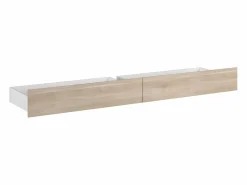 Vente-unique Cama 120 x 190 cm con 4 cajones color natural + somier + colchón - TENALIA Color natural claro Outlet