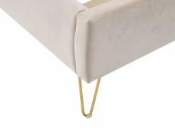 Vente-unique Cama Terciopelo|Cama 140 x 190 cm con cabecero ondeado en terciopelo - SAGALI