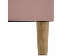 Merax Cama 90 x 190 cm con cabecero regulable - Terciopelo - LEDs - Rosa Discount
