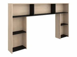 Vente-unique Cama Adulto|Cama 140 x 190/200 cm con cabecero en natural y negro + somier + colchón - KINSELIA