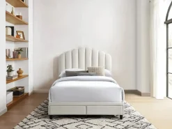Vente-unique Cama Terciopelo|Cama 160 x 200 cm con cajones - Terciopelo - - ILISIO
