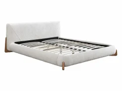 Cama 160 x 200 cm de tela de felpa y natural - GAMURA^Vente-unique Outlet
