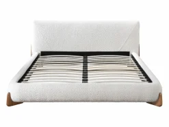 Cama 160 x 200 cm de tela de felpa y natural - GAMURA^Vente-unique Outlet