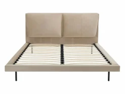Vente-unique Cama 140 x 190 cm de terciopelo en color + colchón - IBEDIA Topo Online