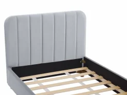Vente-unique Cama Terciopelo|Cama 90 x 190 cm en terciopelo con costuras + colchón - ROGADI