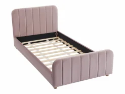 Cama 90 x 190 cm en terciopelo con costuras - ROGADI^Vente-unique Best