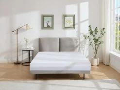 Vente-unique Cama 160 x 200 cm en terciopelo color + colchón - IBEDIA Gris Hot