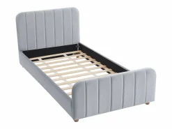 Vente-unique Cama 90 x 190 cm en terciopelo con costuras - ROGADI Gris Online