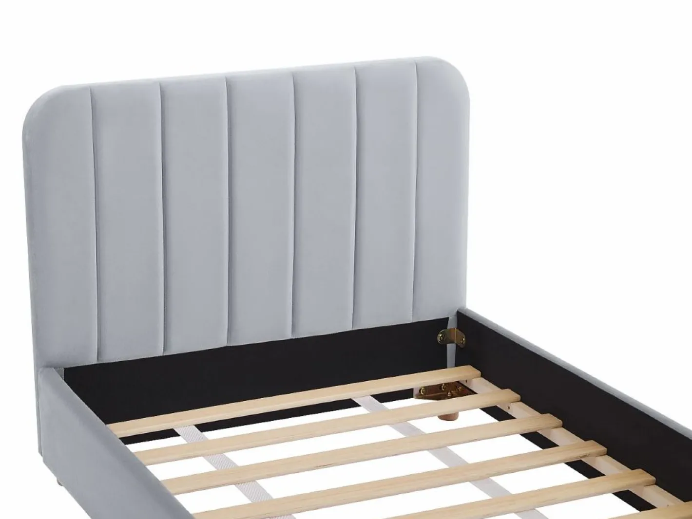 Vente-unique Cama 90 x 190 cm en terciopelo con costuras - ROGADI Gris Online