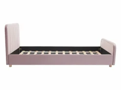 Vente-unique Cama Terciopelo|Cama 90 x 190 cm en terciopelo con costuras + colchón - ROGADI