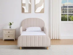 Vente-unique Cama 90 x 190 cm tejido texturizado en color - MIRAVELO Beige