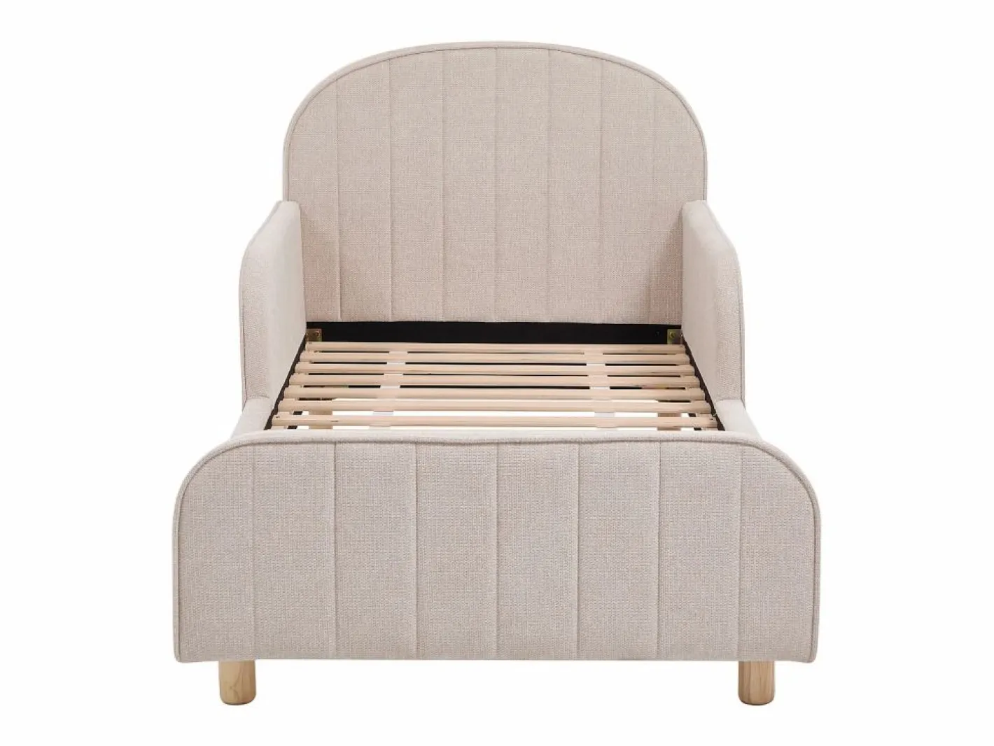 Vente-unique Cama 90 x 190 cm tejido texturizado en color - MIRAVELO Beige