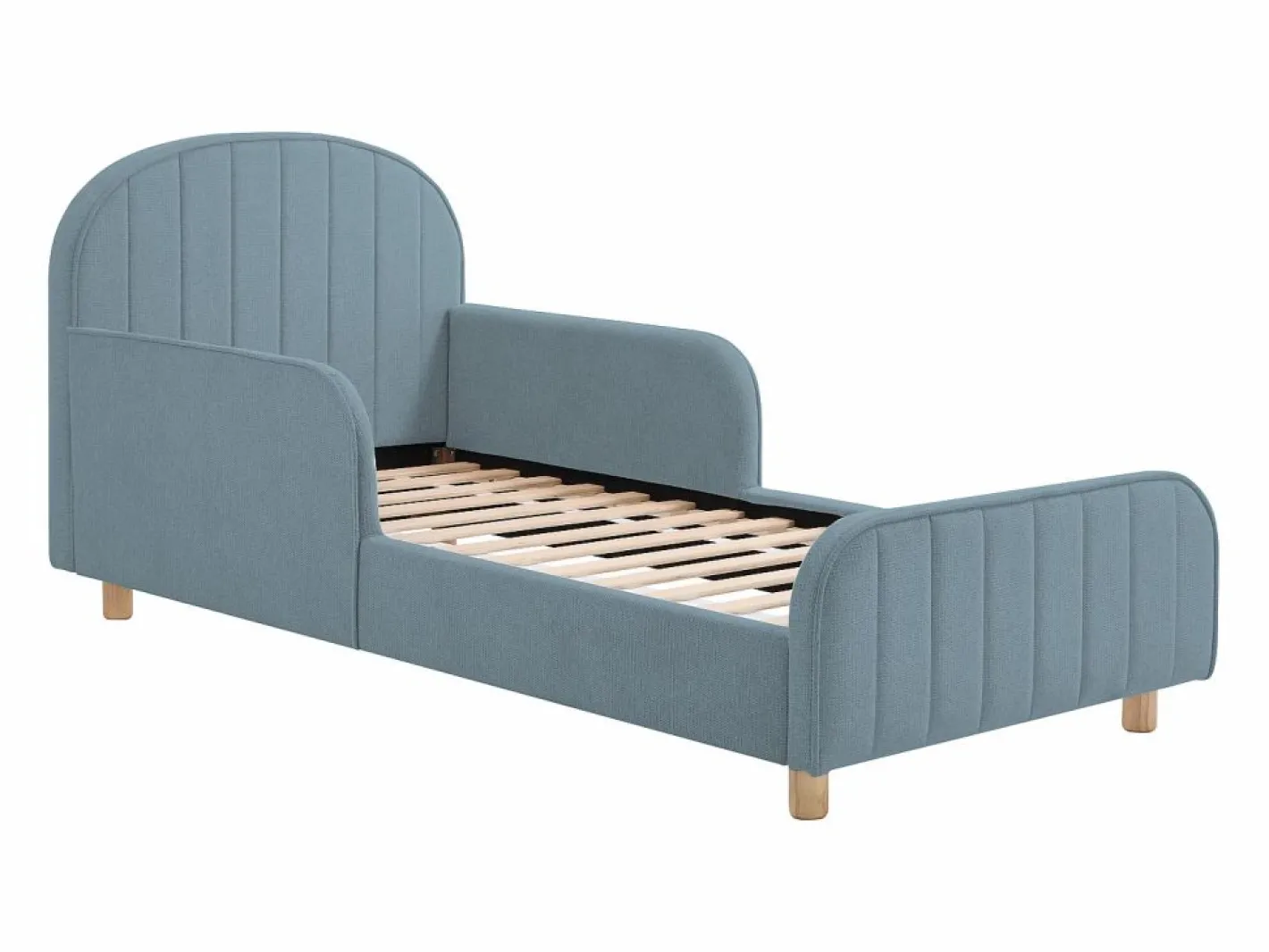 Vente-unique cama 90 x 190 cm tejido texturizado en color + colchón - MIRAVELO Azul Outlet