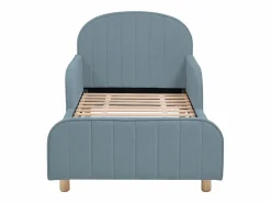 Vente-unique cama 90 x 190 cm tejido texturizado en color + colchón - MIRAVELO Azul Outlet