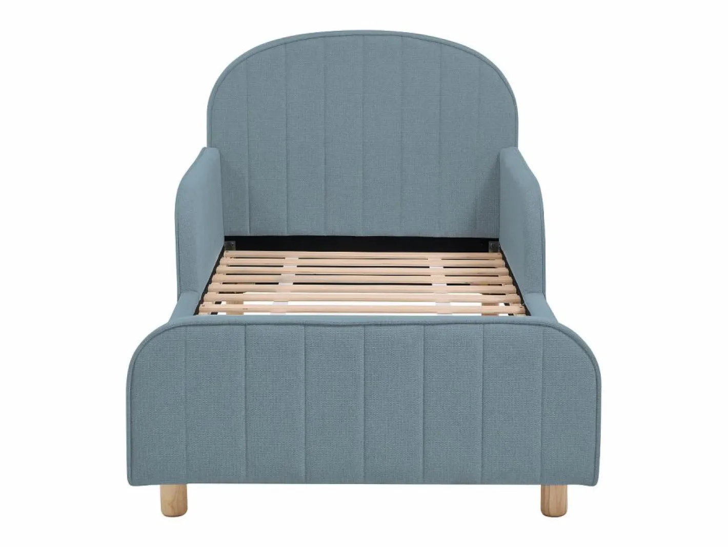 Vente-unique cama 90 x 190 cm tejido texturizado en color + colchón - MIRAVELO Azul Outlet