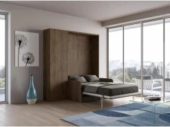 ITAMOBY Cama abatible 120 vertical Kentaro Sofà con columna Nogal - ALESSIA 20 Marru00f3n Outlet