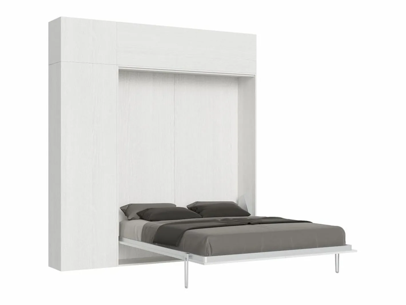 Cama abatible 160 vertical Kentaro con columna - módulo a pared superior - módulo con apertura vasistas Fresno^ITAMOBY