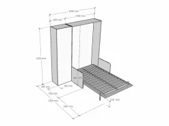 Cama abatible 120 vertical Kentaro Sofà con columna Fresno - ALESSIA 20^ITAMOBY Discount