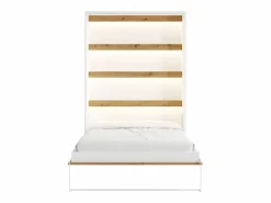 Vente-unique Cama Abatible|Cama Con Almacenaje|Cama abatible 140 x 200 cm apertura vertical con leds blanco y natural - RAPILI