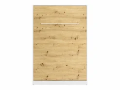 Vente-unique Cama Abatible|Cama Con Almacenaje|Cama abatible 140 x 200 cm apertura vertical con leds blanco y natural - RAPILI