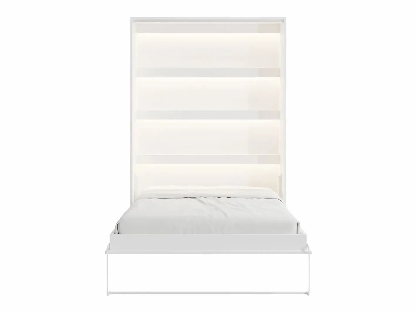 Cama abatible 140 x 200 cm apertura vertical manual LEDs + colchón - RAPILI^Vente-unique