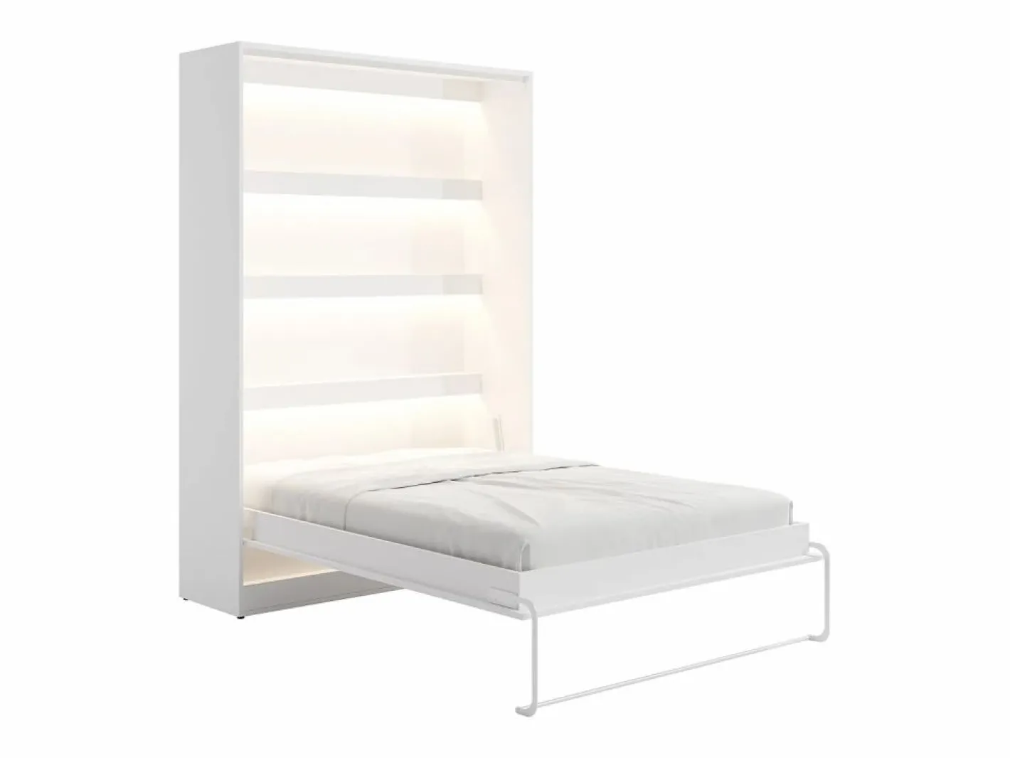 Cama abatible 140 x 200 cm apertura vertical manual LEDs + colchón - RAPILI^Vente-unique