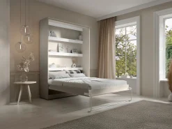 Vente-unique Cama abatible 140 x 200 cm apertura vertical manual con leds - RAPILI Beige Online