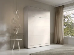Vente-unique Cama abatible 140 x 200 cm apertura vertical manual con leds - RAPILI Beige Online