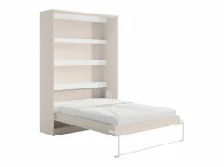Vente-unique Cama abatible 140 x 200 cm apertura vertical manual con leds - RAPILI Beige Online