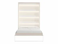 Vente-unique Cama abatible 140 x 200 cm apertura vertical manual con leds - RAPILI Beige Online