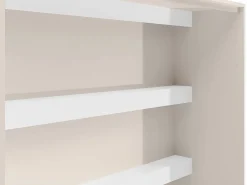 Vente-unique Cama abatible 140 x 200 cm apertura vertical manual con leds - RAPILI Beige Online