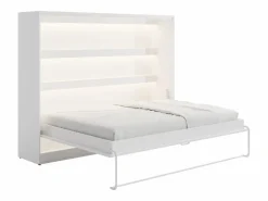 Vente-unique Cama Abatible|Cama abatible 140 x 200 cm apertura horizontal manual con luces LED - RAPILI