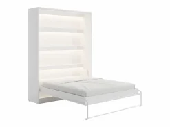 Cama abatible 160 x 200 cm apertura vertical manual LEDs + colchón - RAPILI^Vente-unique New