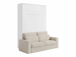 Cama abatible 160 x 200 cm apertura vertical manual con leds + sofá - RAPILI^Vente-unique Sale