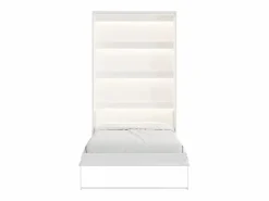 Vente-unique Cama abatible 120 x 200 cm apertura vertical manual leds + colchón - RAPILI Blanco New