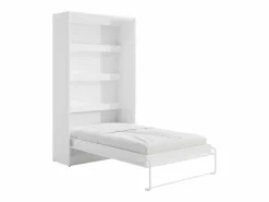 Vente-unique Cama abatible 120 x 200 cm apertura vertical manual leds + colchón - RAPILI Blanco New