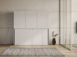 Cama abatible horizontal Bounto blanca 85x185 cm con almacenaje y librería composición D-^Les Tendances Best