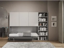 ITAMOBY Cama abatible individual horizontal Kando composición G Fresno Blanco Hot