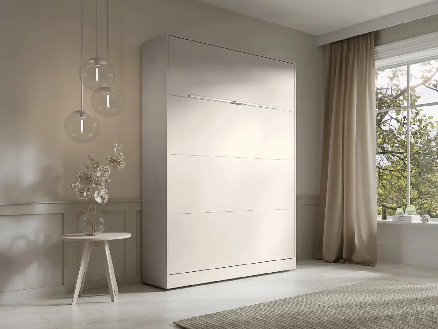 Cama abatible queen size 160 x 200 cm apertura vertical con leds - RAPILI^Vente-unique New