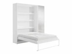 Cama abatible vertical 160 x 200 cm 1 armario + espejo + colchón - RAPILI^Vente-unique Discount