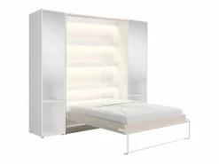 Cama abatible vertical 140 x 200 cm beige 2 armarios con espejo - RAPILI^Vente-unique Outlet
