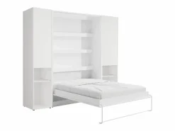 Vente-unique Cama Abatible|Cama abatible vertical 140 x 200 cm 2 armarios - RAPILI