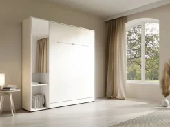 Cama abatible vertical 140 x 200 cm 1 armario + espejo + colchón - RAPILI^Vente-unique Discount