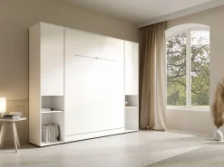 Vente-unique Cama Abatible|Cama abatible vertical 140 x 200 cm 2 armarios + colchón - RAPILI