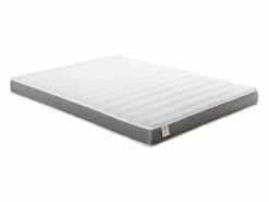Vente-unique Cama abatible vertical 140 x 200 cm beige 1 armario + espejo + colchón - RAPILI Beige / Blanco Best